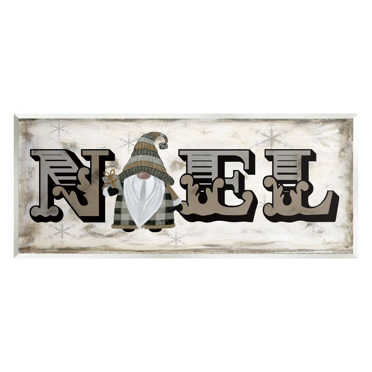 Stupell Industries Vintage Gnome Noel Phrase Wall Plaque Art